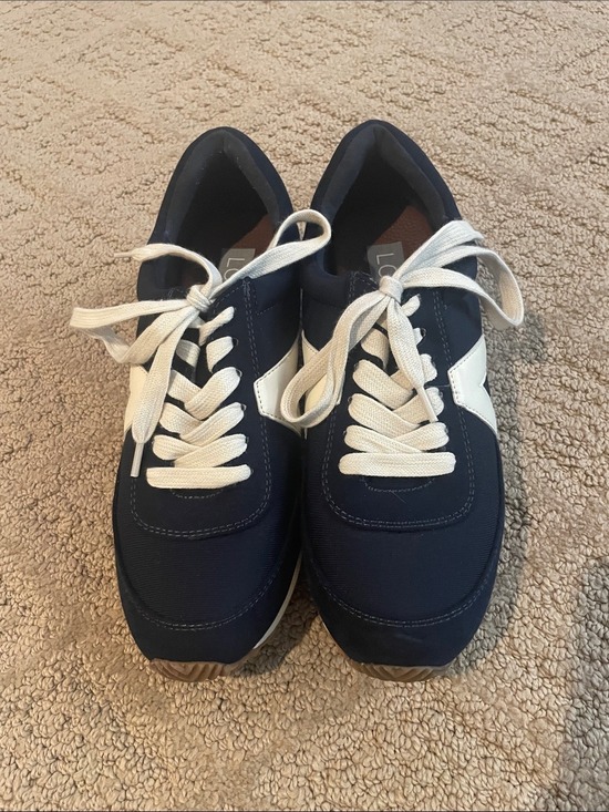 LOFT Shoes - Loft Navy Blue Low-Top Sneakers with White Accent
